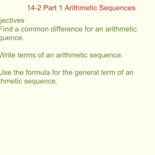 14-2 Part 1 Arithmetic Sequences