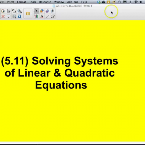 AG-5.11 Solving systems of Linear &amp; Quadr