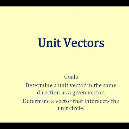 The Unit Vector (2D)