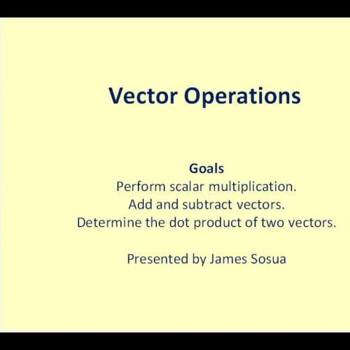 Vector Operations (2D)