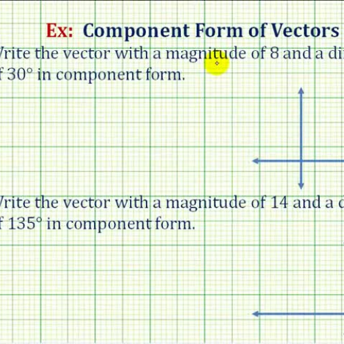 Find the Component Form of a Vector Given Mag