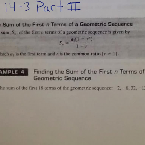 14-3 Part II Geometric Sequences and Series