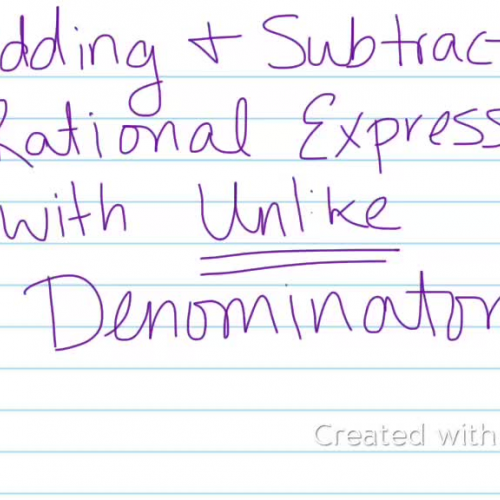 Add&amp;Subtract Rationals with Unlike Denomi
