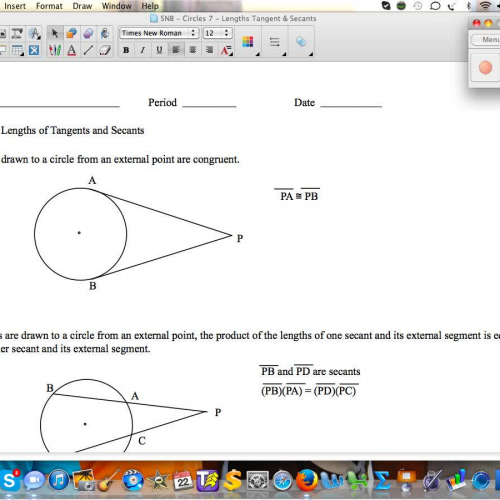 Circles 7 - Lengths Tangents &amp; Secants