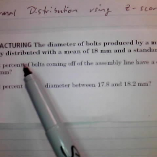 Normal Distribution using Z-score Table Cont.