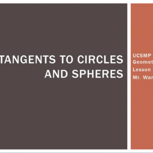 Geometry8 Lesson 14.4 Tangents to Circles and