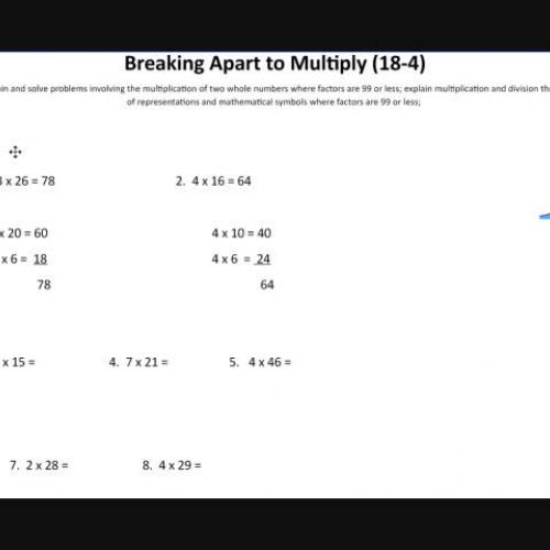 Breaking Apart to Multiply 18-4