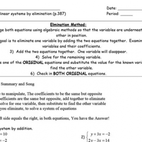 6.3 Solving Systems with Elimination