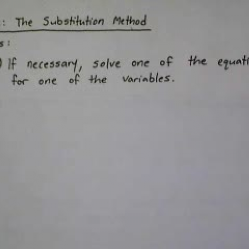 Notes: Substitution Method