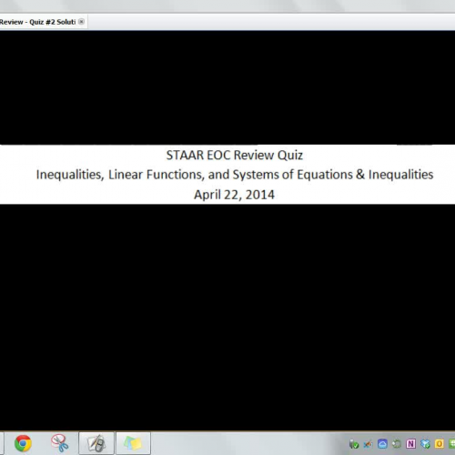 STAAR EOC Review Quiz 2 Solutions