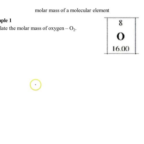 ex 1 - calculating molar mass