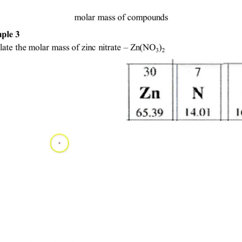 ex 3 - calculating molar mass