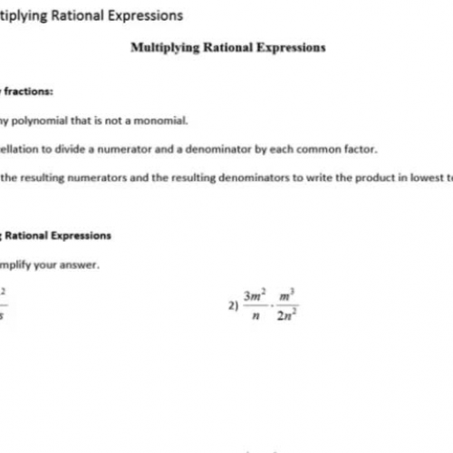 11.2 Multiying Rational Expressions