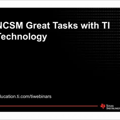 NCSM Great Tasks with TI Technology