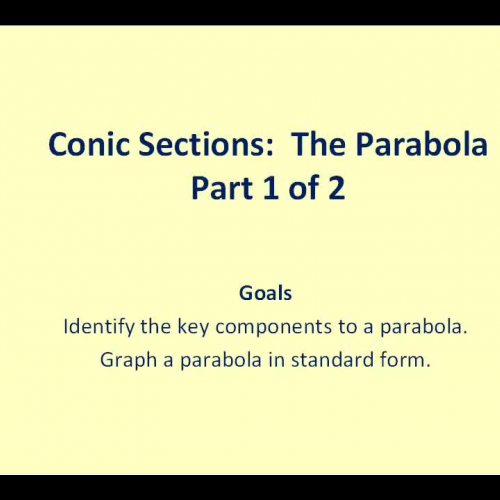 Conic Sections_ The Parabola part 1 of 2