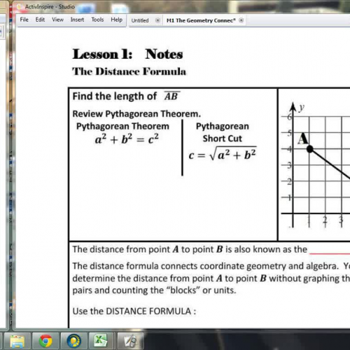 Lesson 1- The Distance Formula