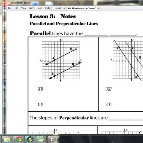 Lesson 3 - Parallel &amp; Perpendicular Lines