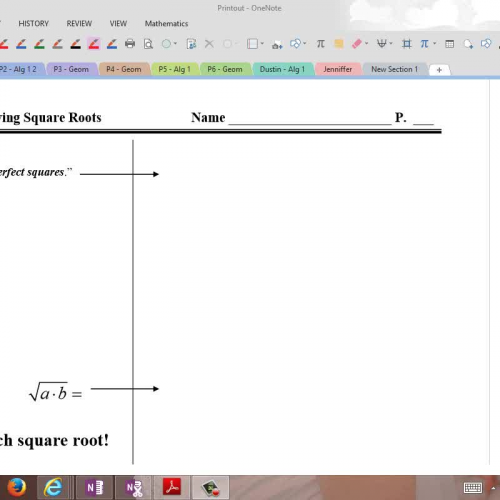 Q1 - Simplifying Square Roots - Video