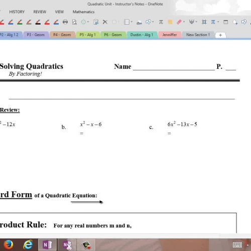 Q2 - Solving Quadratics by Factoring - Video