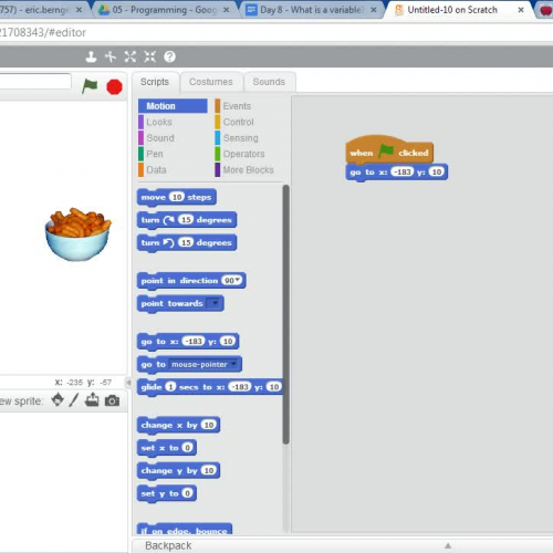Scratch - Variables - Food Game - Video 2