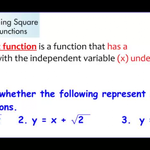 10-6 Graphing Radical Functions