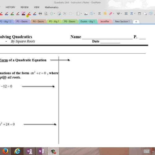 Q3 Solving Quadratics by Square Roots - Video