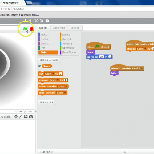 Scratch - Variables - Food Game - Video 3