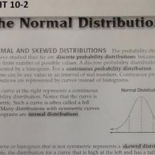 Unit 10-2 Normal Distribution
