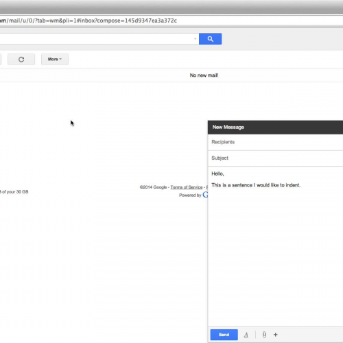 GMail - Indent a Paragraph