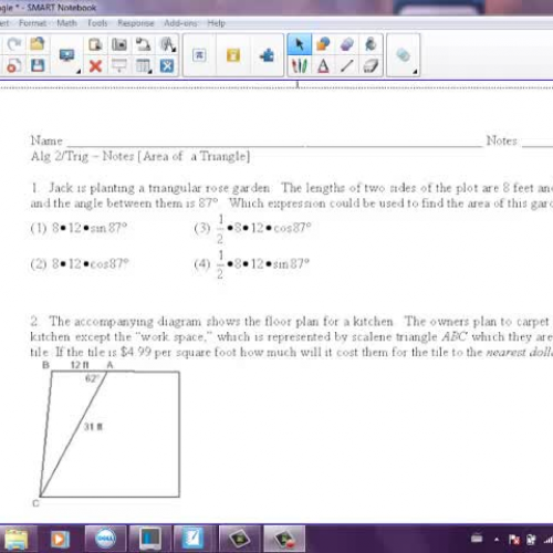Area of a Triangle  Law of Sines Cosines Apps