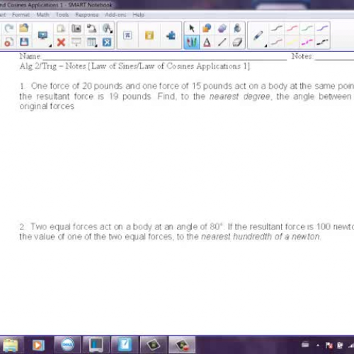 Law of Sines Cosines Applications 1