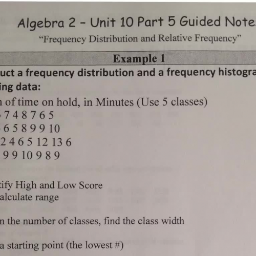 Unit 10 Part 5 Frequency Distribution and Rel