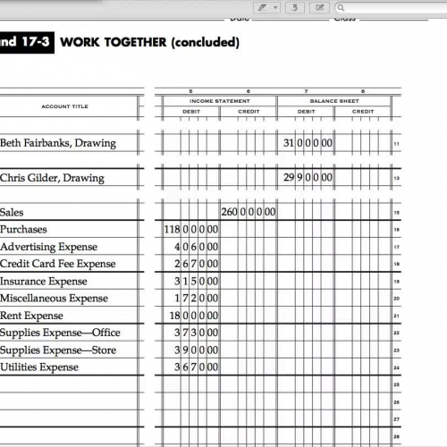 Accounting chapter 17 lesson 3 work together