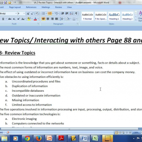 ch. 3 review p.88 &amp; 105 Questions