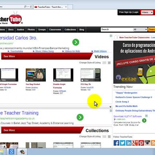 TeacherTuben bideoak bilatzeko tutoriala