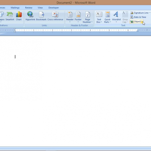 Insert Text in Word 2013