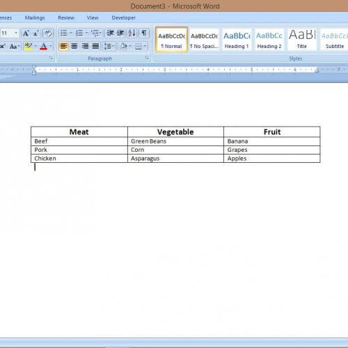 Table Conversion in Word 2013