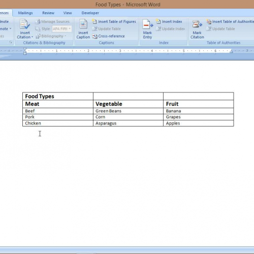Table formatting in Word 2013