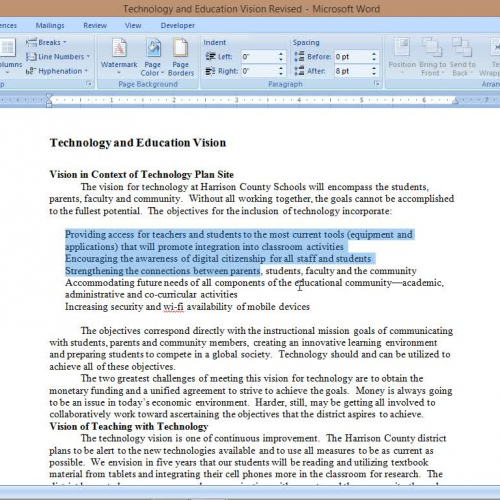 Bullets/Lists in Word 2013