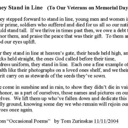 They stand in line - memorial day.poem