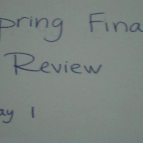 Spring Final Review 1a