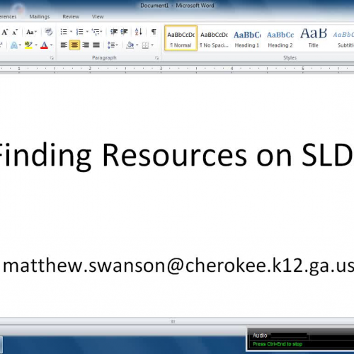 Finding Resources on SLDS