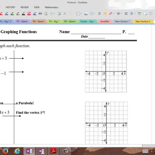 Mastery 1 - Graphing Functions - KEY- Video