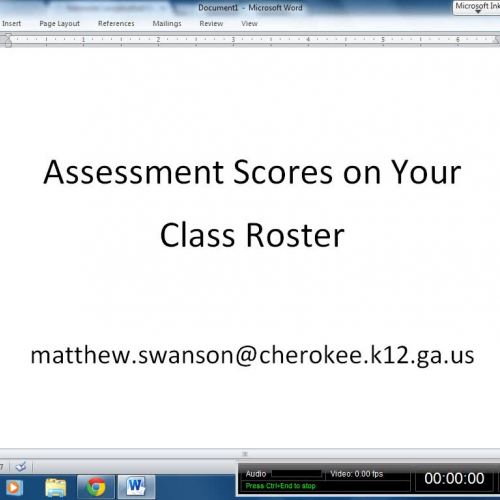 Assessment Scores on Your Class Roster