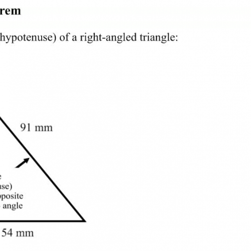 pythagoras’ theorem short side calcuati