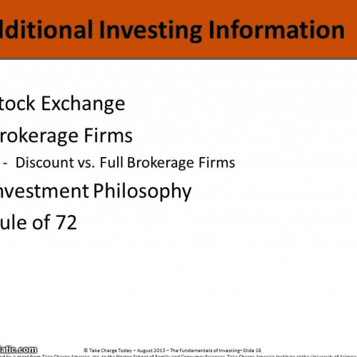 Additional Investing Information