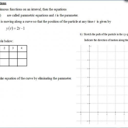 AP Calculus BC Notes Parametric Equations