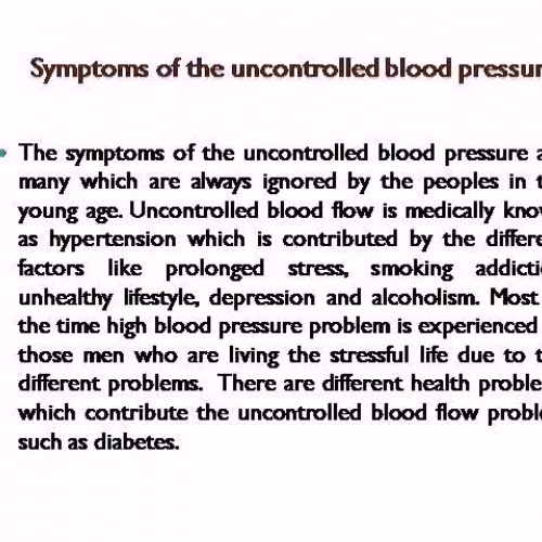 Discussion about the Uncontrolled Blood press