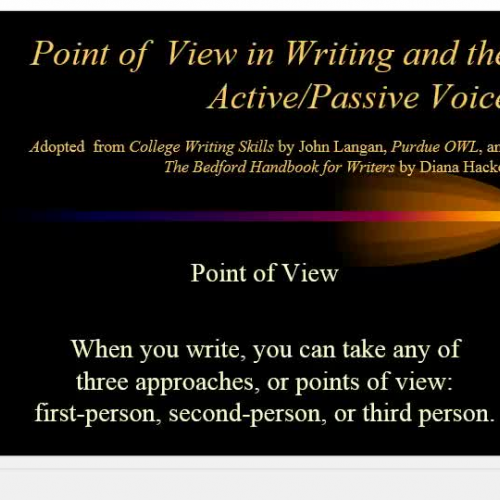 Point of View in Writing
