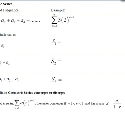 AP Calculus BC Notes Infinite Geometric Serie